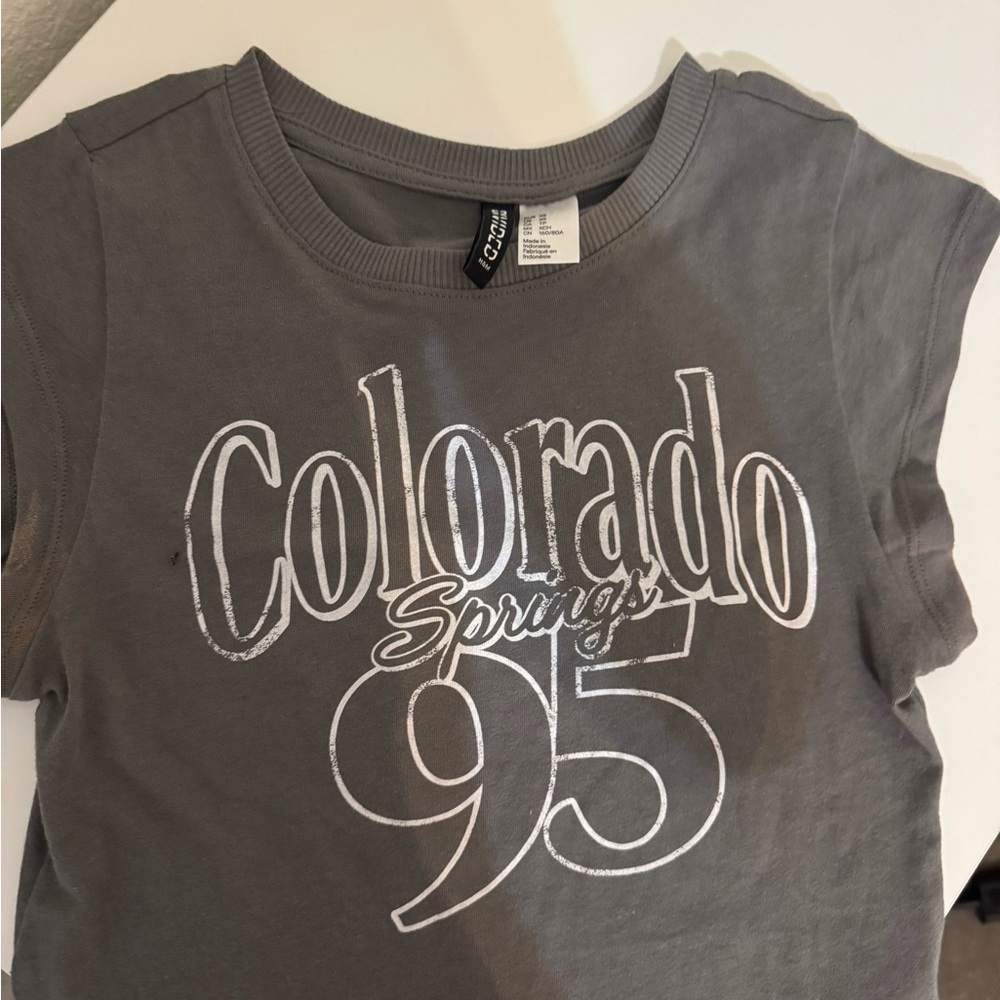 H&M Gray Short Sleeve Tee with Colorado Graphic
